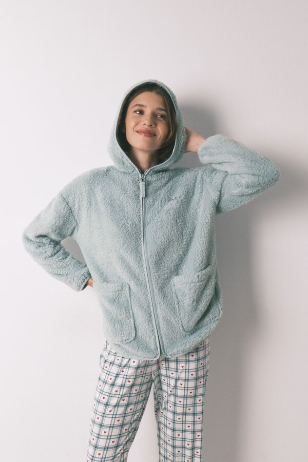 Women'secret Bata corta tejido pelo verde lurex verde