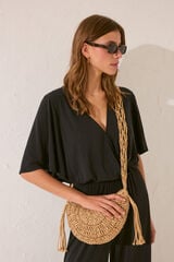 Womensecret Bolsa pequeña rafia café