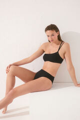 Womensecret Top de bikini asimétrico negro negro