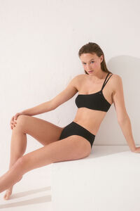 Womensecret Top de bikini asimétrico negro negro