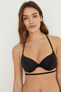 Womensecret VERSATILE Brasier multiposición microfibra negro