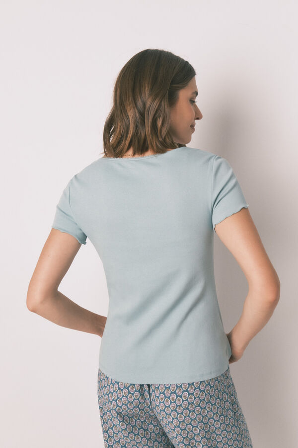 Women'secret Playera de manga corta de algod&oacute;n verde verde