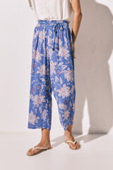 Women'secret Pantal&oacute;n Capri estampado azul estampado