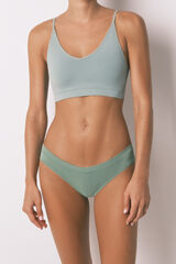 Women'secret Panty clásica de algodón verde verde