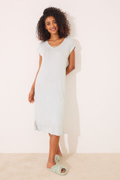 Womensecret Camisón midi de viscosa a rayas verde