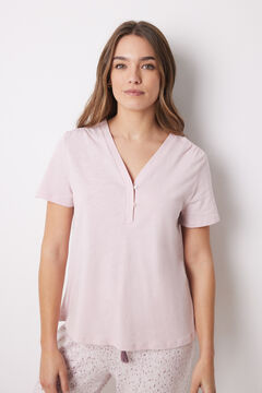 Womensecret Playera manga corta 100% algodón rosa morado/lila