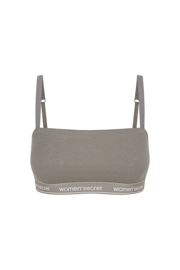 Women'secret Top sin costuras costuras de algod&oacute;n color caqui kaki