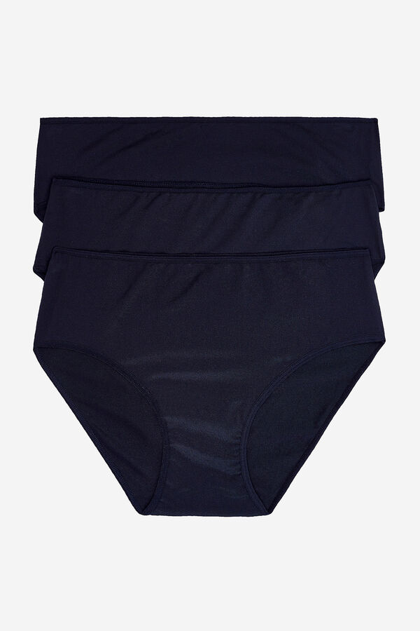 Womensecret Pack 3 panties culotte de microfibra negro