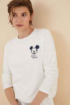Womensecret Pijama terciopelo Mickey Mouse beige