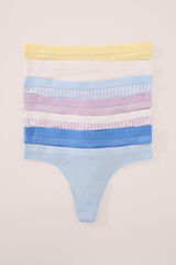 Womensecret Pack de 7 tangas con estampado de mezcla de algodón estampado