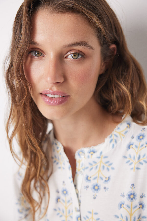 Womensecret Camisón corto 100% algodón allover flores estampado