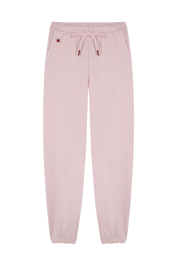 Womensecret Pantalón largo jogger felpa rosa rosa