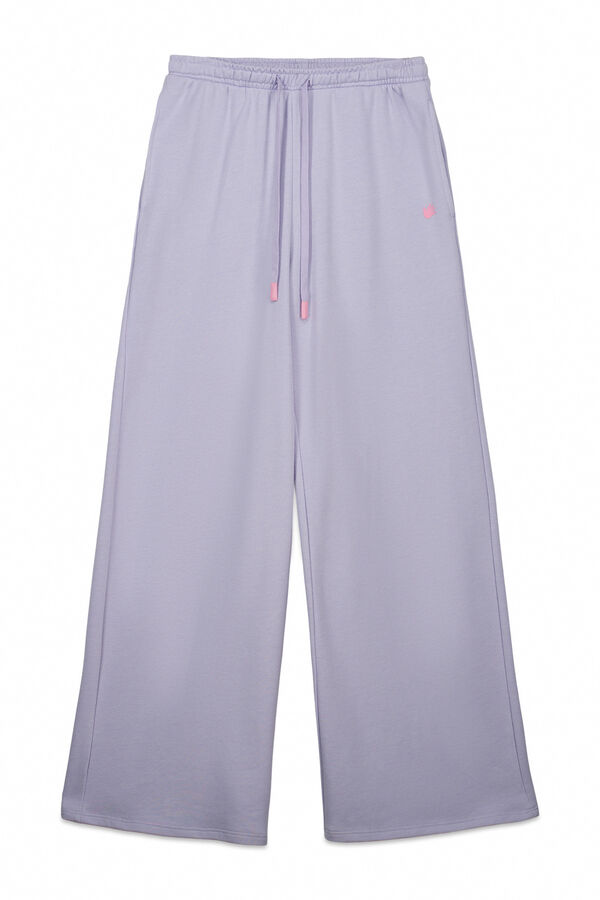 HI&BYE Pantal&oacute;n largo flare de felpa lila azul