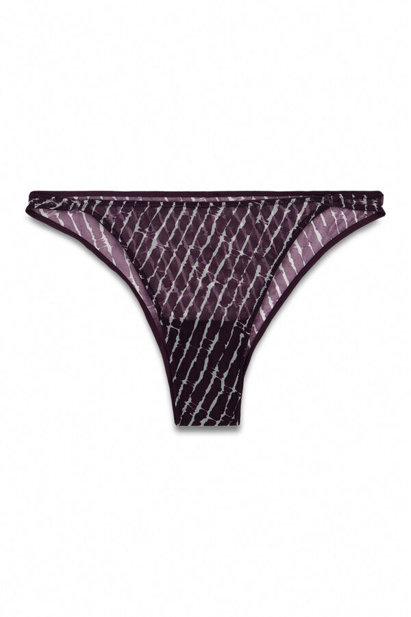 Women'secret Panty brasile&ntilde;o estampado de tul granate estampado