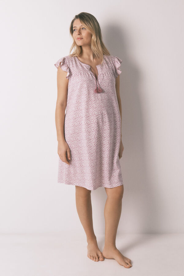 Women'secret Camis&oacute;n maternity con volante de algod&oacute;n rosa rosa