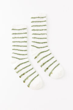 Womensecret Calcetines pelo verde rayas verde
