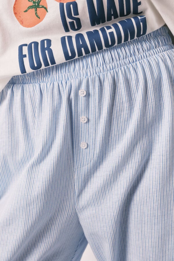 Women'secret Pantal&oacute;n carrot 100% algod&oacute;n estampado de rayas estampado