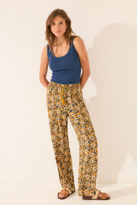 Womensecret Pantalón largo con estampado floral estampado