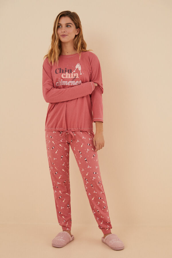 Womensecret Pijama 100% algodón La Vecina Rubia Chin Chin rosa