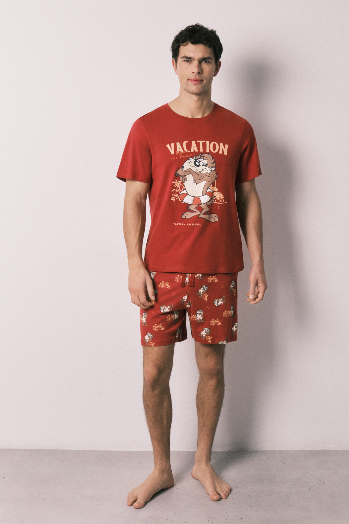 Women'secret Pijama corta de hombre de algod&oacute;n Demonio Tasmania