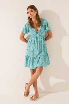 Womensecret Vestido corto volantes print flores estampado