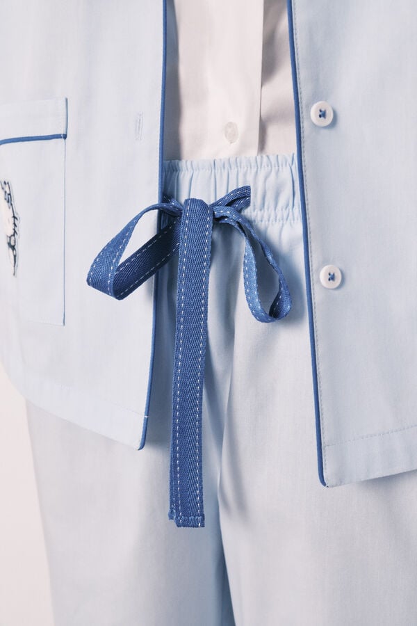 Women'secret Pijama camisera Hello Kitty de algod&oacute;n azul azul