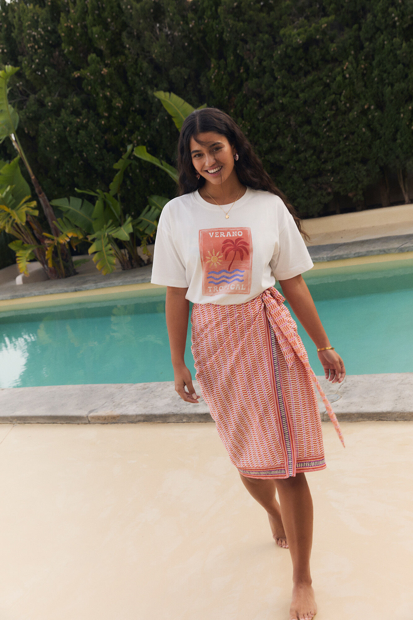 Women'secret Pareo midi con estampado geom&eacute;trico