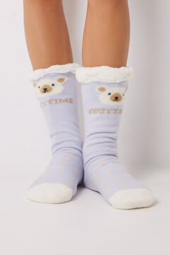 Womensecret Calcetines tricot borreguito “Cozy time” azul
