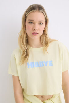 Womensecret Playera 100% algodón amarillo amarillo