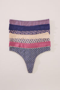 Womensecret Pack de 7 tangas de algodón estampados variados estampado
