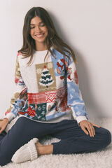 Women'secret Pijama de tejido forro polar marfil