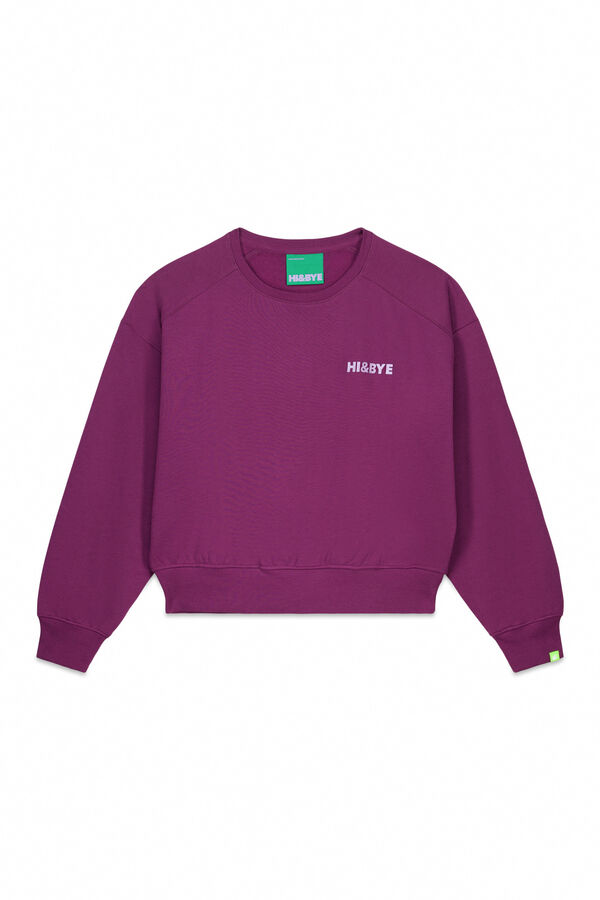 HI&BYE Sudadera short de felpa color vino p&uacute;rpura