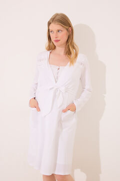 Womensecret Bata midi " premamá " blanca marfil