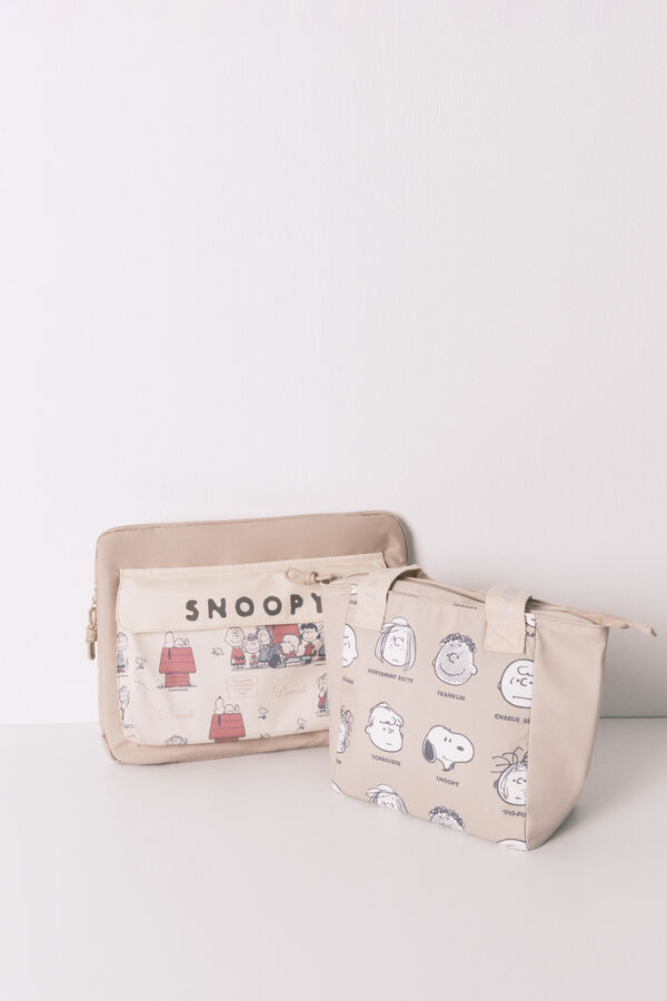 Women'secret Bolsa térmica beige para comida de Snoopy  nude