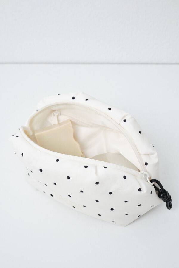 Women'secret Neceser peque&ntilde;o acolchado blanco puntos blanco