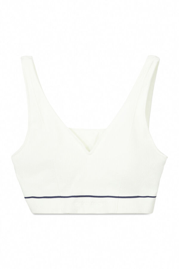 Womensecret Brasier blanco de canalé sin costuras  marfil