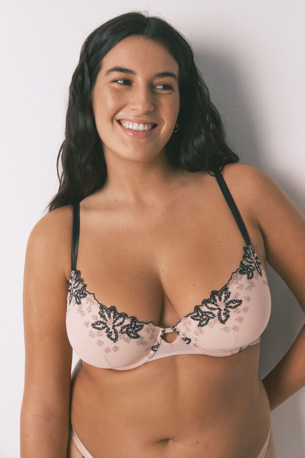 Women'secret BEAUTIFUL brasier de tul bordado negro negro