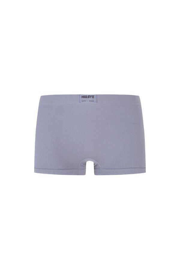 HI&BYE Panty b&oacute;xer seamless acanalado con logo azul azul