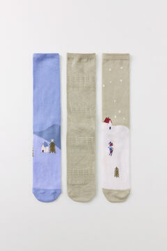 Womensecret Pack 3 calcetines altos paisaje nevado estampado