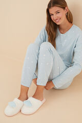 Womensecret Pantuflas casa pelo nube marfil