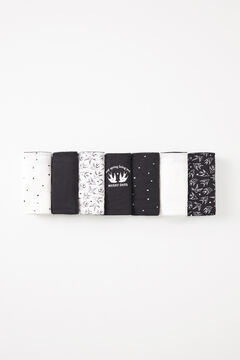 Womensecret Pack 7 tangas algodón lisas y estampadas B&W estampado