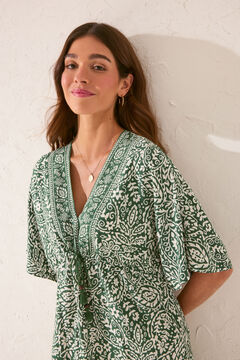 Womensecret Túnica short de viscosa con estampado paisley estampado