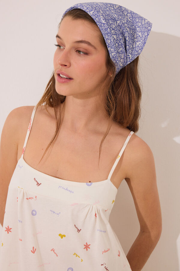Womensecret Camisón midi 100% algodón con estampado “J´ADORE” blanco