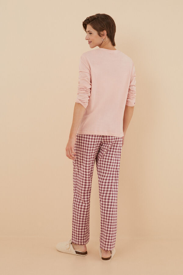 Womensecret Pijama 100% algodón La Vecina Rubia pantalón cuadros rosa
