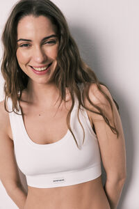 Women'secret COZY Top sin costuras blanco 