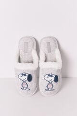 Womensecret Pantuflas para casa de Snoopy de color gris oscuro gris
