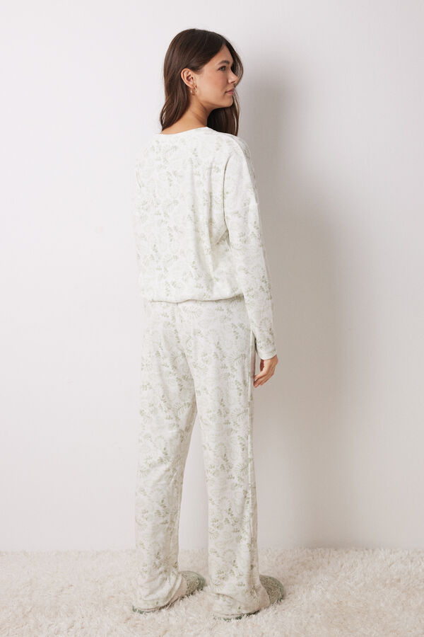Womensecret Pijama larga terciopelo verde verde