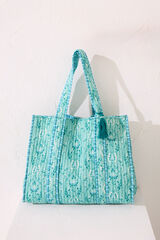 Womensecret Bolsa guateada print flores y rayas estampado