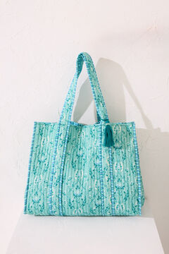 Womensecret Bolsa guateada print flores y rayas estampado