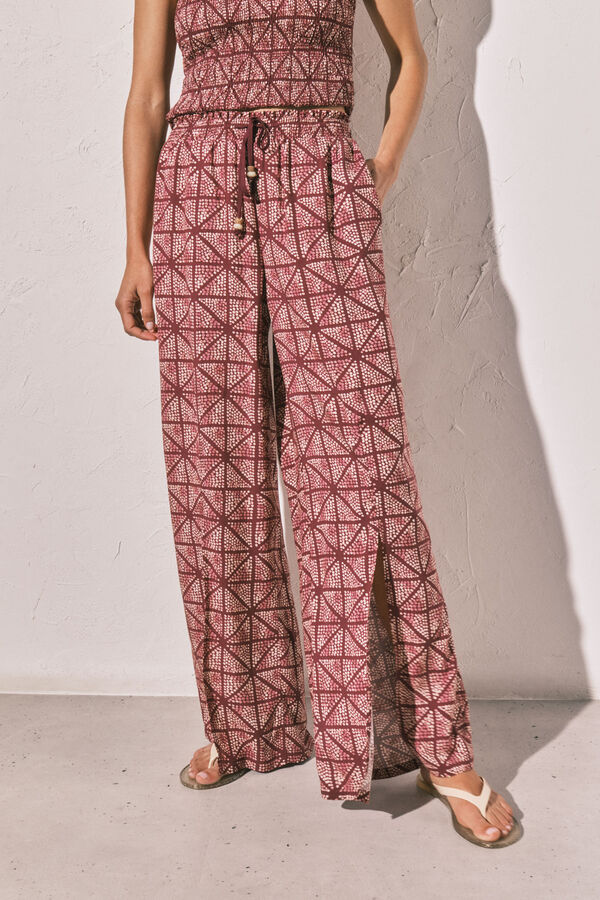 Women'secret Pantal&oacute;n largo con abertura en los bajos p&uacute;rpura